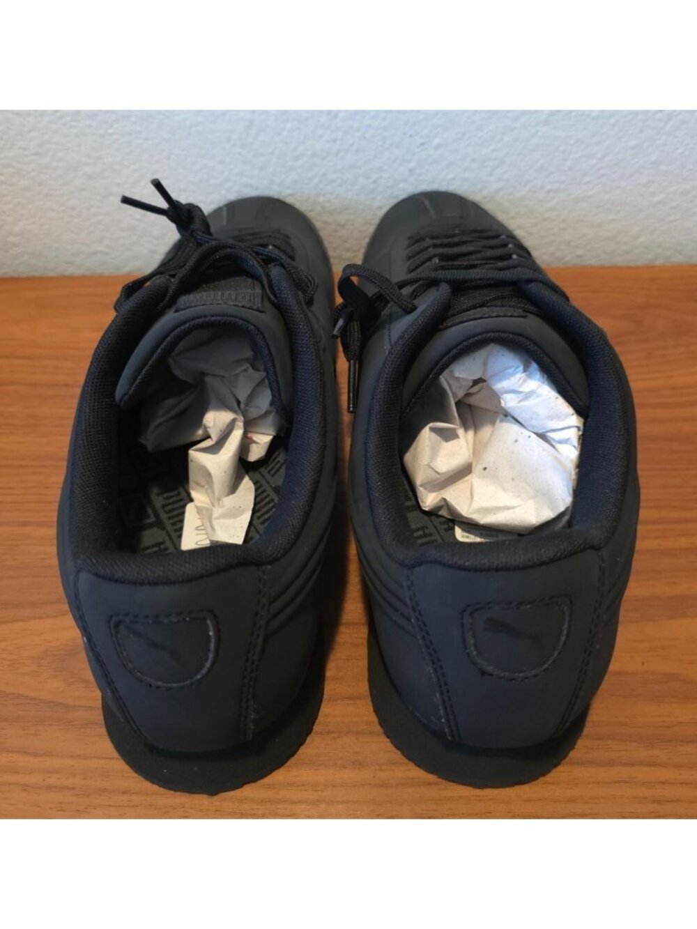 NWB Puma Roma Mono Emboss Basic Black Sneakers Men's Size 10 - Picture 5 of 9